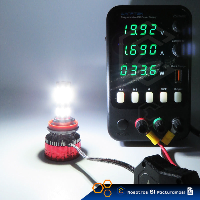 2 Focos Led H11 Ventilador Alta Baja Aro Luz 15,000lm 12-24v H11