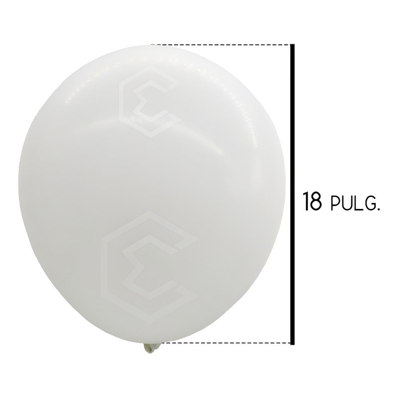 Bolsa 25 Globos Blanco Brilloso #18 Adorno Fiest Bodas Latex Blanco