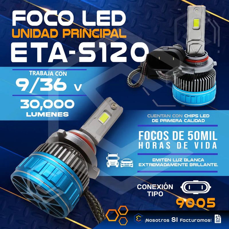 2 Focos 30 Led 9005 Canbus Ventilador Alta Baja 36000lm 101w 9005