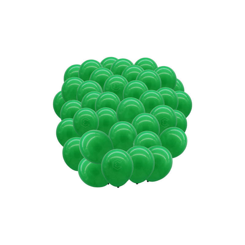 Bolsa 100 Globos Verdes Brillosos #10 Fiestas Bodas De Latex
