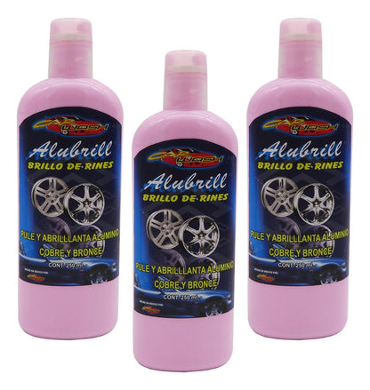 3 Abrillantador Pulidor De Rines Aluminio Cobre Bronce 250ml