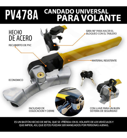 Candado Seguro Anti Robo Para Volante Tablero Tipo Hammer T