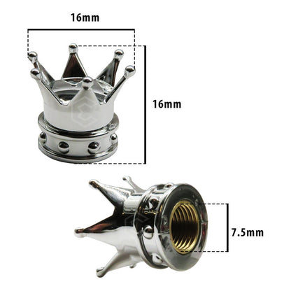 Kit 4 Tapon Cubre Pivote Válvula Metálico Corona Auto Moto