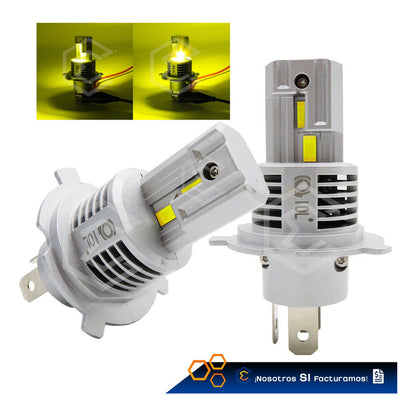 Kit Focos 24 Led Csp Ambar H4 Ventilador Alta Y Baja 4,200lm H4 Ambar