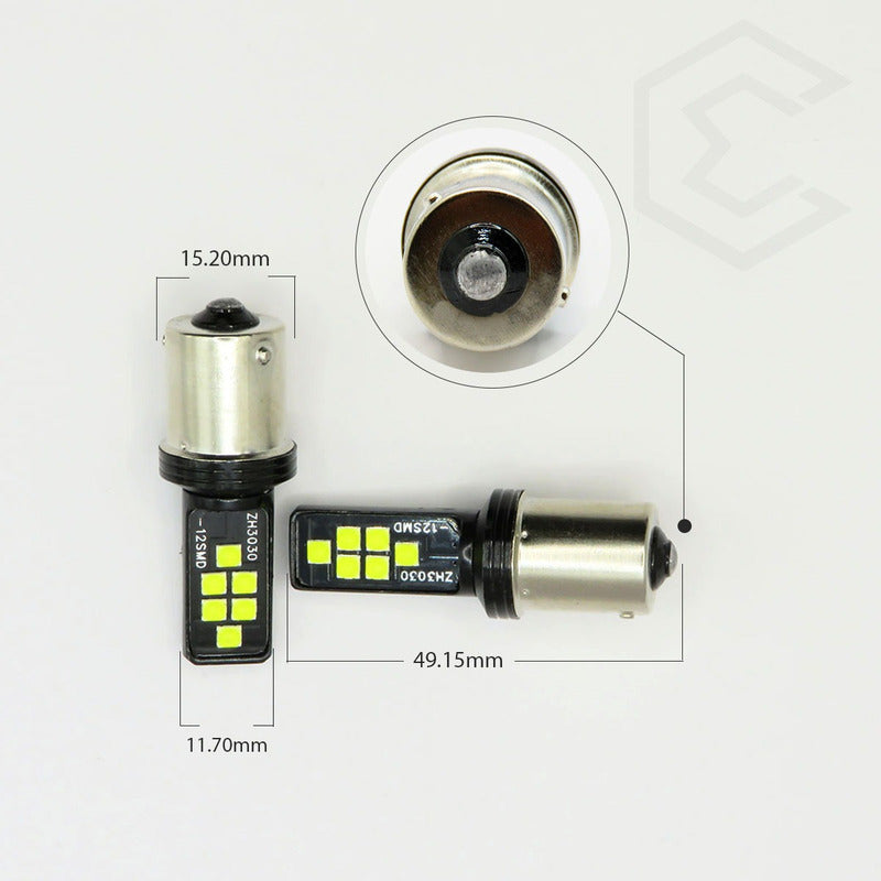 2 Focos 12 Led Canbus Cuarto Stop 12-24v 1156 57 3157  7507