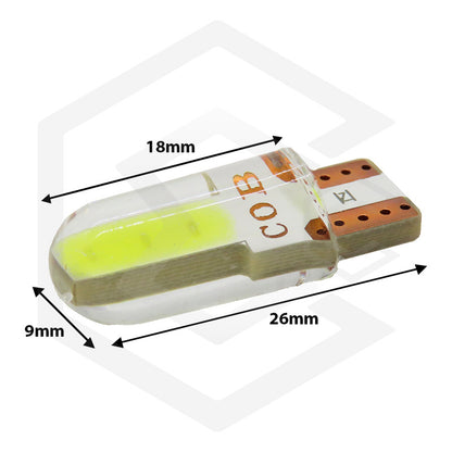 Kit 5 Pares Focos Led Cob Grande Pellizco T10 Silicon Auto