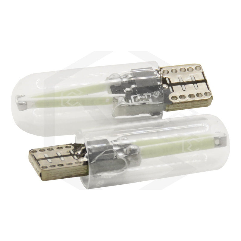Kit 10 Foco De Pellizco Led Cob Vidrio Filamento Canbus T10