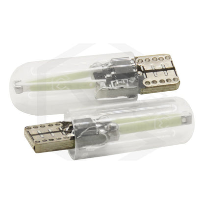 Kit 10 Foco De Pellizco Led Cob Vidrio Filamento Canbus T10
