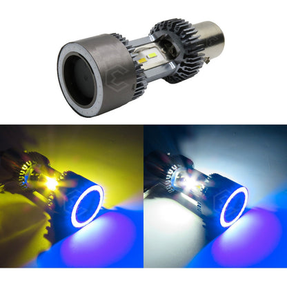 Foco Carro/moto Ba20d Csp Led Bicolor Ojo Ángel 2 Caras 22 W