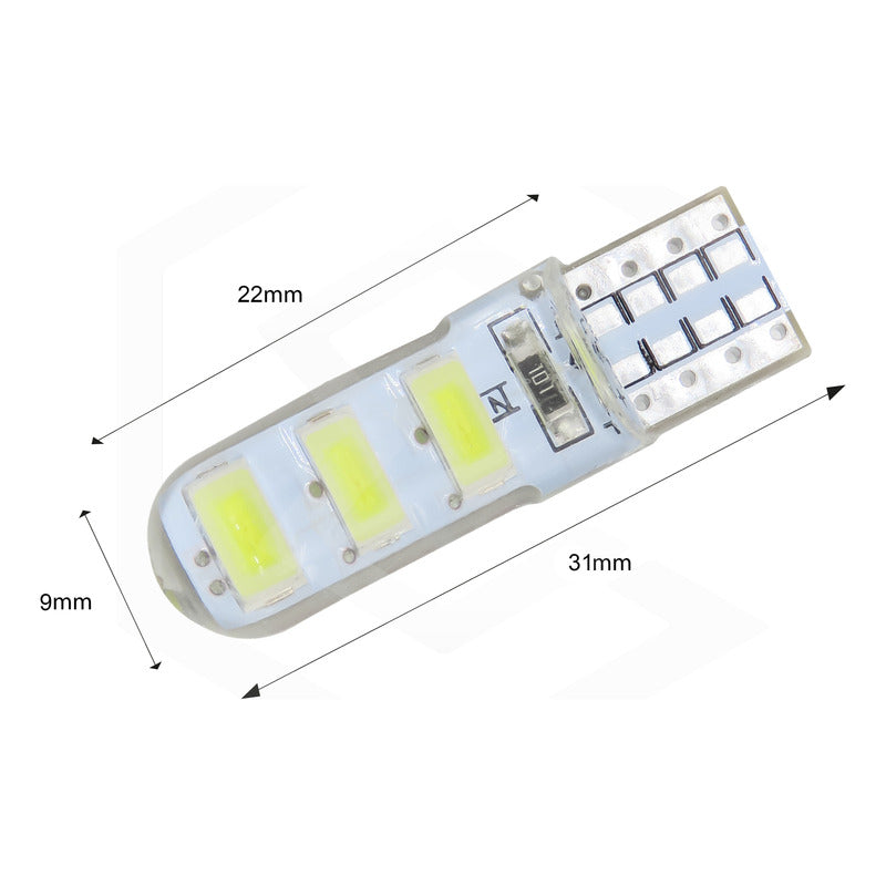 Par De Focos De Pellizco T10 6 Gel Leds Smd Alta Potencia