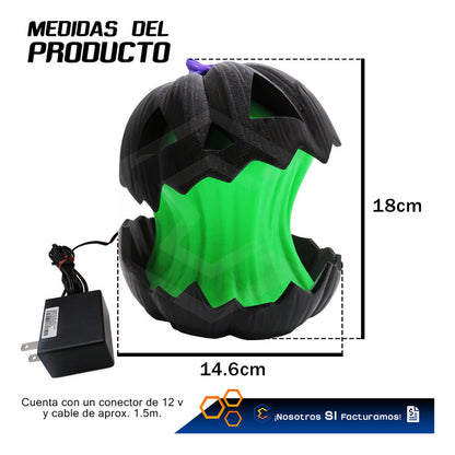Lámpara Calabaza Luz Led Halloween Decoracion E Impresión 3d Negro