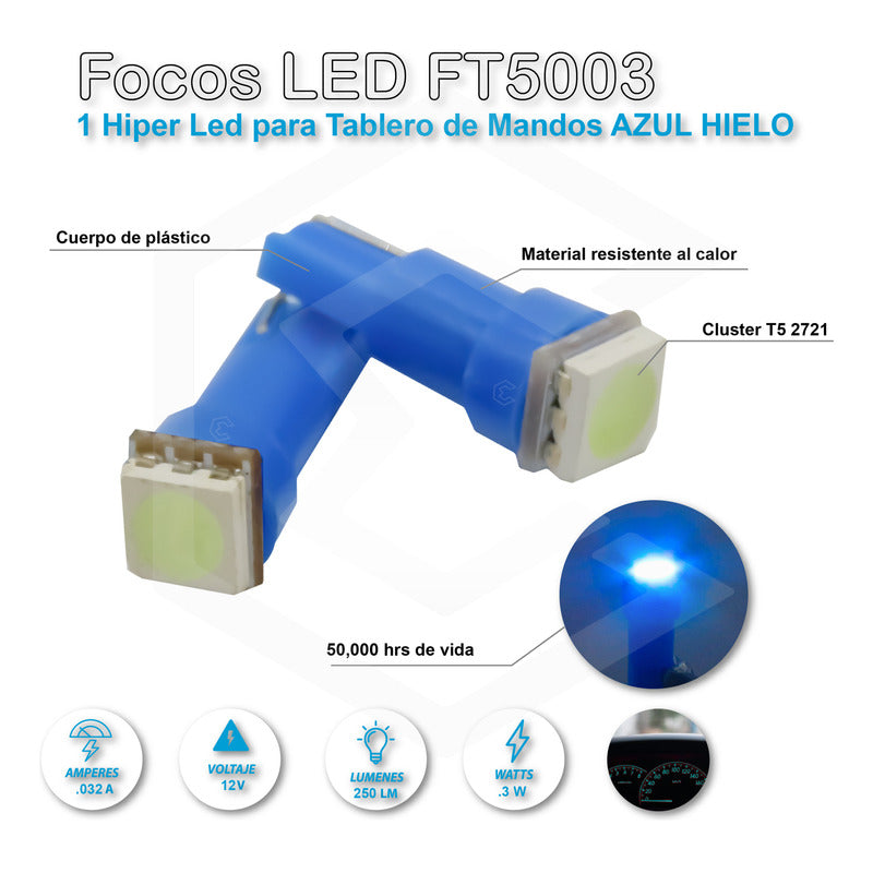 10 Focos Led Tablero De Mandos Cluster T5 2721 12v 7 Colores