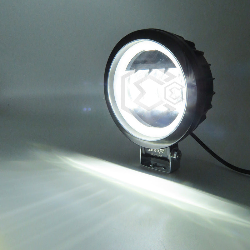 Par Faros Redondo 4 Hiper Lupa Ojo Ángel Gel Cob Estrobo