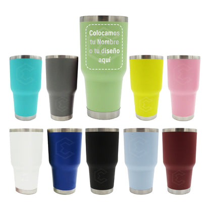 Termo Vaso Personalizado Nombre O Logo Láser 30oz Acero Inox
