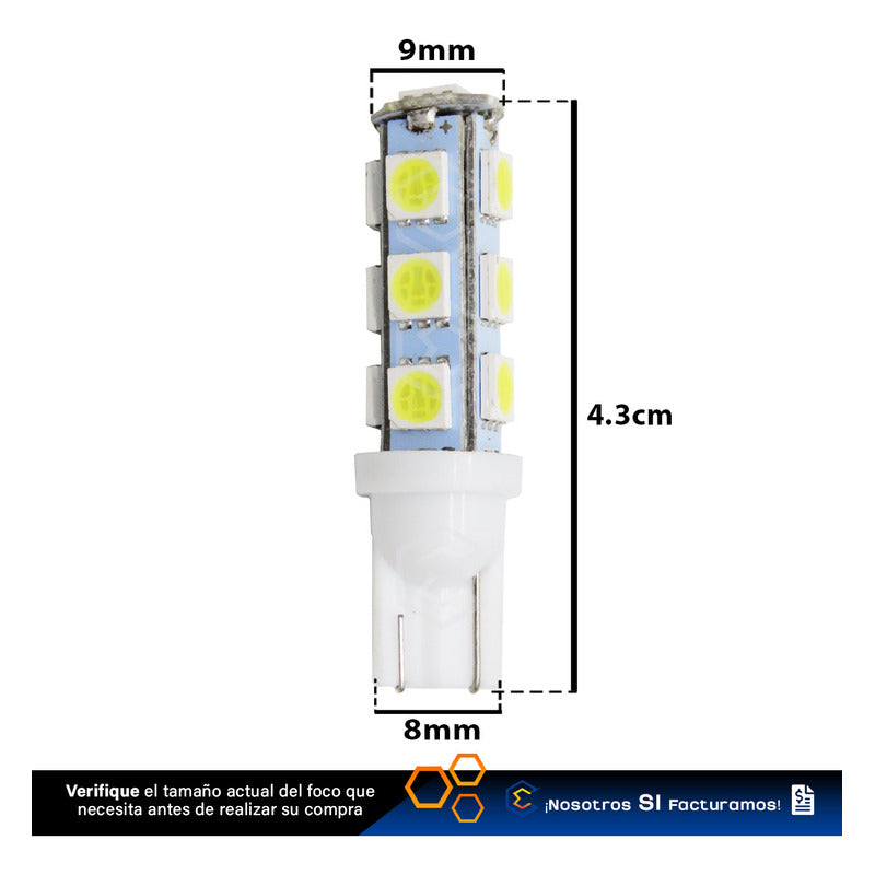 Par De Focos Pellizco 13 Leds 5050 T10-158 Cuartos Stop 12v