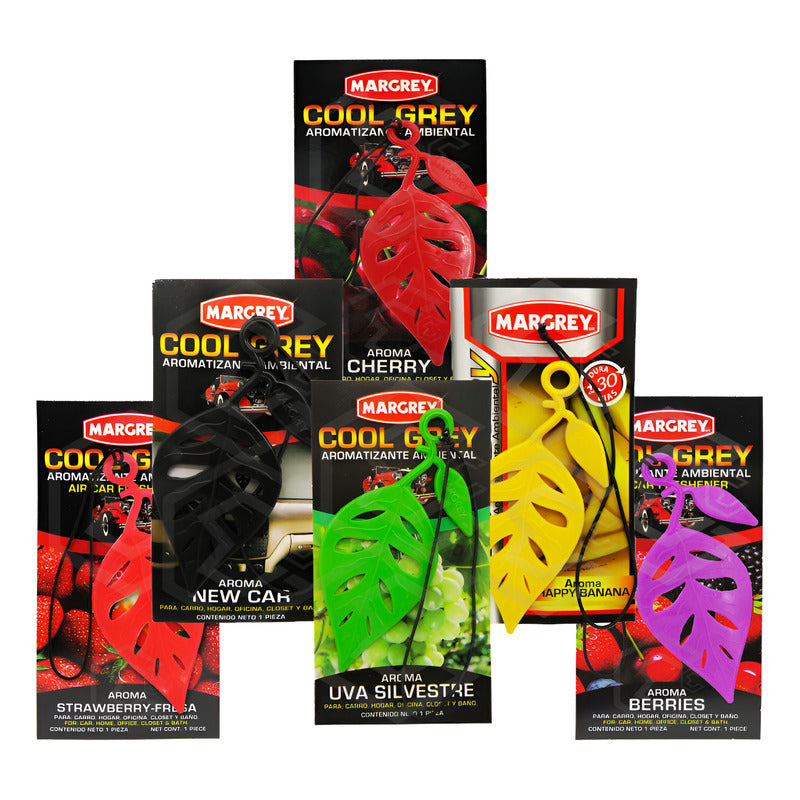 100 Aromatizante Auto Casa Ambiental Cool Grey Hoja Margrey Mixto Auto Nuevo