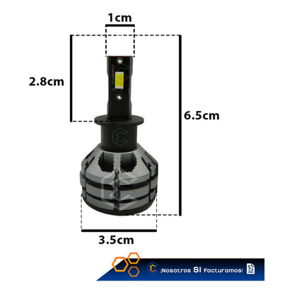 2 Focos Led H3 Ventilador Alta Baja Tricolor 18,000lm 12-24v H3