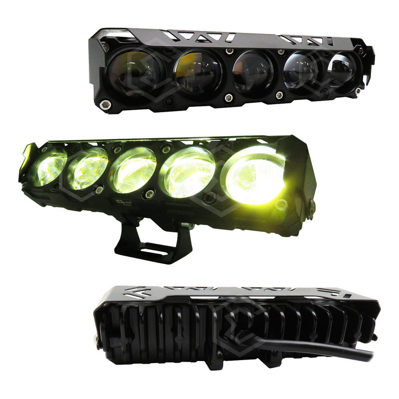 Par De Faros 5 Lupas 30 Leds Auxiliares Bicolor Fijo 10-30v