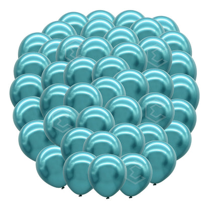 Bolsa 100 Globos Azul Cielo Metalico #5 Fiestas Bodas Latex Azul Cielo Metalico