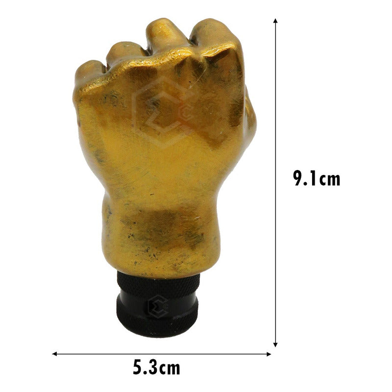Pomo Perilla Palanca Automotriz Universal Forma Puño Dorado Dorado