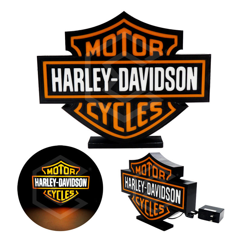 Lampara De Led Harley Davidson Escritorio Decoración 3d Petg Harley