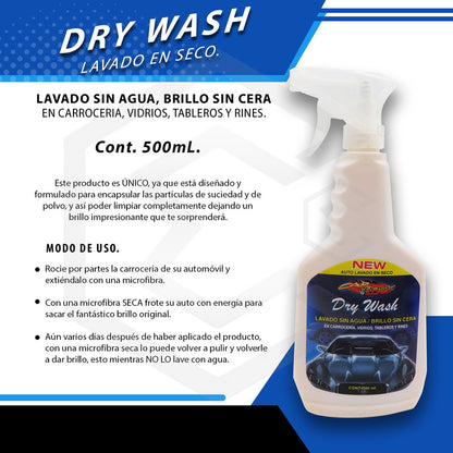2 Dry Wash Lavado En Seco Carroceria Vidrios Tablero Rines