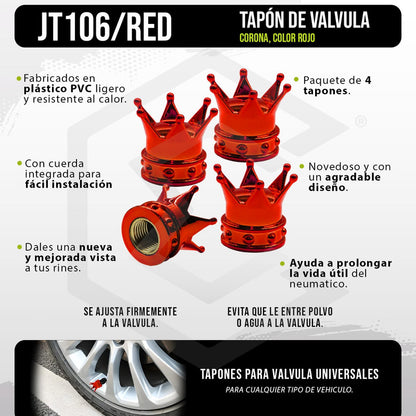 Kit 4 Tapon Cubre Pivote Válvula Metálico Corona Auto Moto