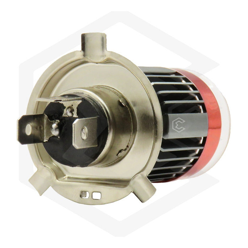 Foco Moto H4 Lupa Proyector Ba20d 24 Led Bicolor 4 Funciones