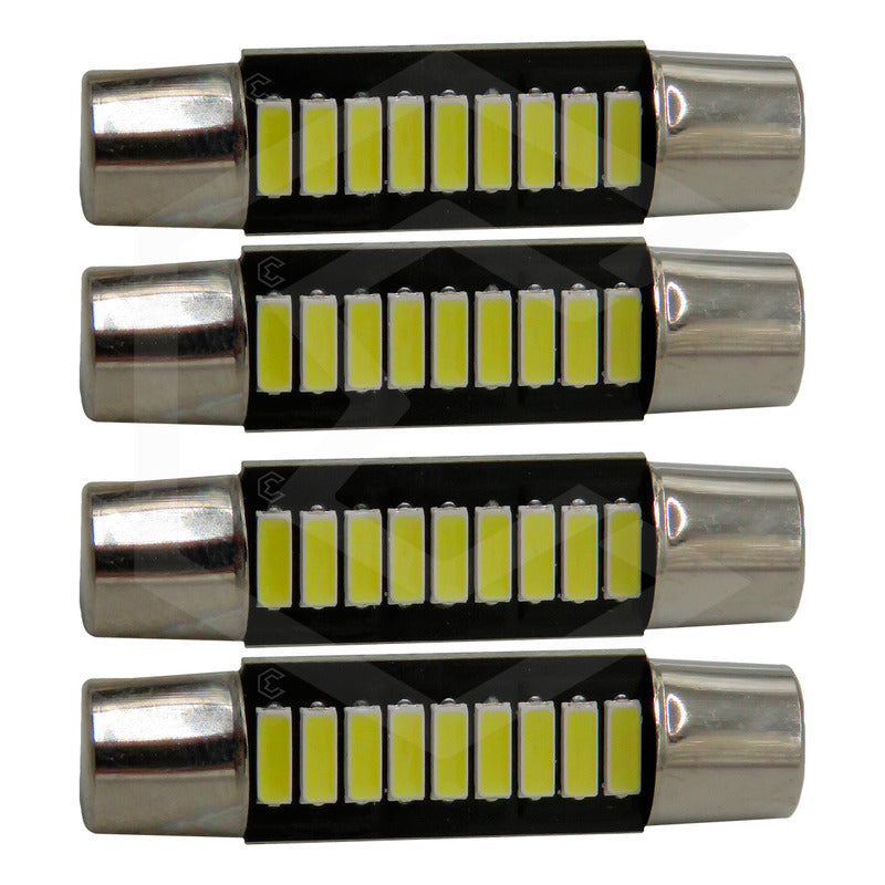 4 Focos Fusible Festoon 28mm Y 31mm T6.3 Con 9 Led Viseras