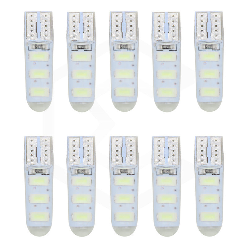 Kit De 10 Focos De Pellizco T10 6 Gel Leds Smd Alta Potencia