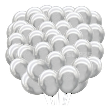 Bolsa 100 Globos Plata Metalizado #5 Fiestas Y Bodas Latex Plata