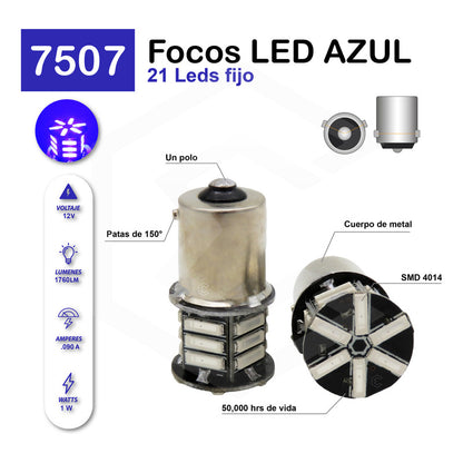 Par Focos 21 Leds 7507 Cuarto Direccional Patas V Fijo 12v
