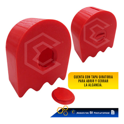 Alcancía Gamer Geek Videojuego Fantasma Pacman Ahorro 3d Ptg