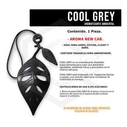 Aromatizante Auto Casa Ambiental Cool Grey Hoja Margrey 3pza