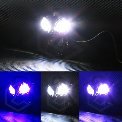 Par Faros 12 Leds 2 Lupas Bicolor Fijo Estrobo Duende 12-24v