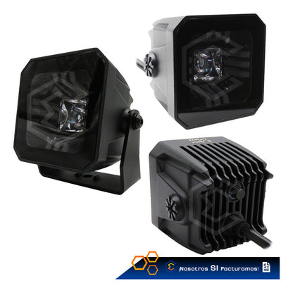 Par De Faros 25 Leds Cuadrado 3 Funciones Rojo 30000lm 9-30v