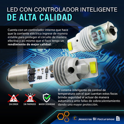 Par De Focos 1156 12 Leds Csp Canbus Fijo 10-60v 11w 1100lm