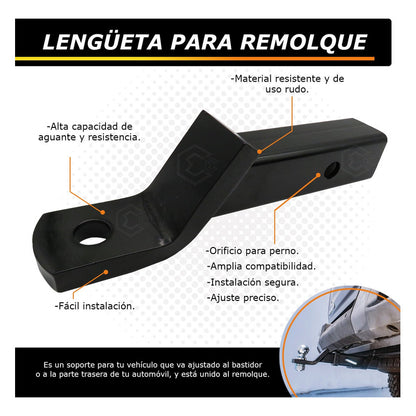 Lengüeta Recibidor Tirón Jalón Remolque Arrastre 2 PuLG T
