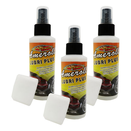 3 Ameroll Abrillantador Protección Llanta Tablero Hule 125ml Transparente
