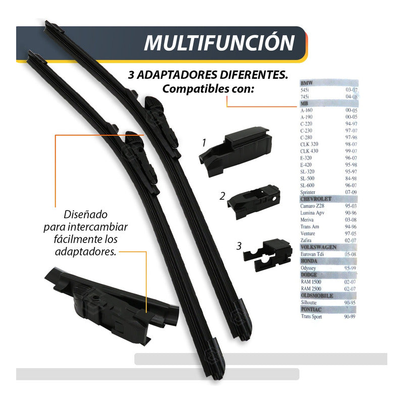 Pluma Limpiaparabrisa Tipo Banana Auto Camión Varias Medidas