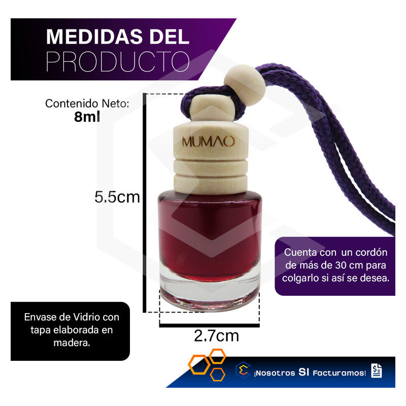 5 Aromatizante Colgante Botella 8ml Auto Casa Ambiente Mumao