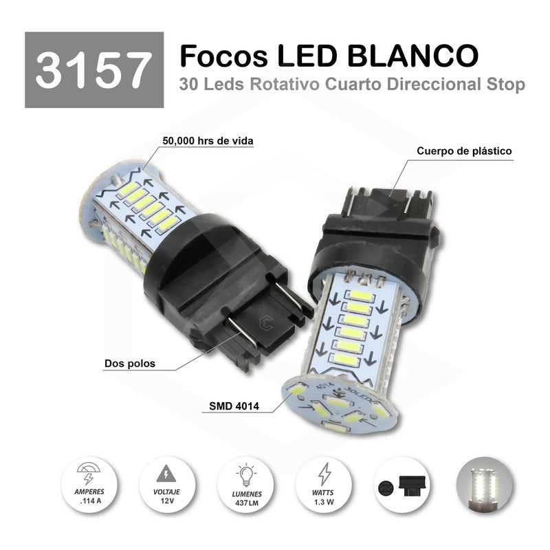 2 Focos Calavera 1157 1156 3157 7440 7443 30 Led Estrobo 12v