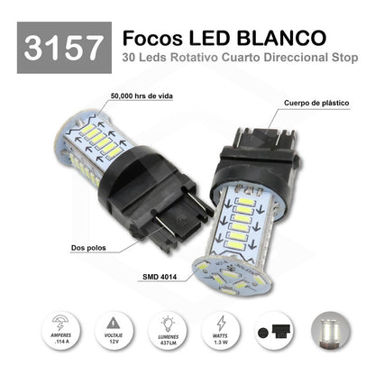 2 Focos Calavera 1157 1156 3157 7440 7443 30 Led Estrobo 12v