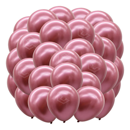 Bolsa 50 Globos Rosa Vino Metalico #10 Fiestas Boda Latex Rosa Metálico