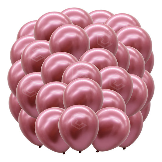Bolsa 50 Globos Rosa Vino Metalico #10 Fiestas Boda Latex Rosa Metálico