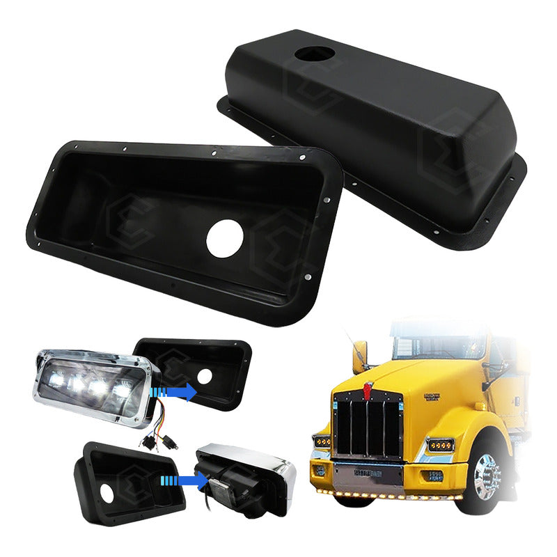 Carcaza Plástico Protección Faros Kenworth Freightliner 2pza
