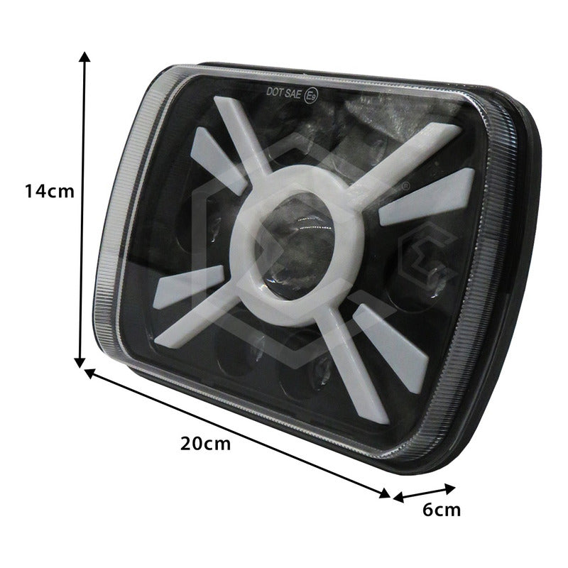 Par De Faros Unidad 5x7 Rectangular Bicolor Led Cree 12-24v