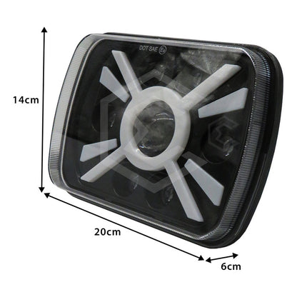 Par De Faros Unidad 5x7 Rectangular Bicolor Led Cree 12-24v