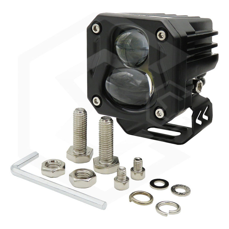 Faro Cuadrado O Redondo Lupa Bicolor 18,000lm 7 Led Uso Rudo