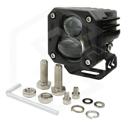 Faro Cuadrado O Redondo Lupa Bicolor 18,000lm 7 Led Uso Rudo